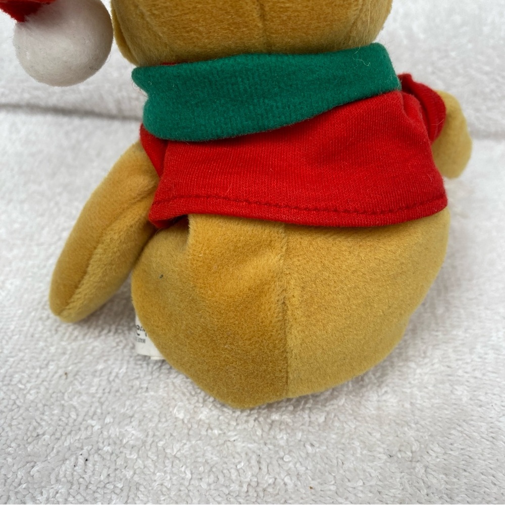 Vintage Disney Winnie The Pooh Santa Hat Scarf Small Plush Kids Collectible - Picture 8 of 11